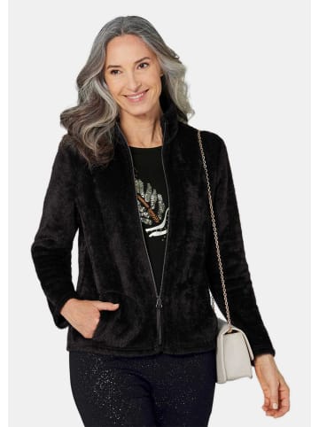 GOLDNER Jacke Teddyjacke mit Glanzeffekt in schwarz