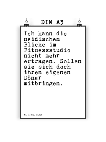 Mr. & Mrs. Panda Poster Sprüche Ich kann die neidischen... mit S... in Weiß