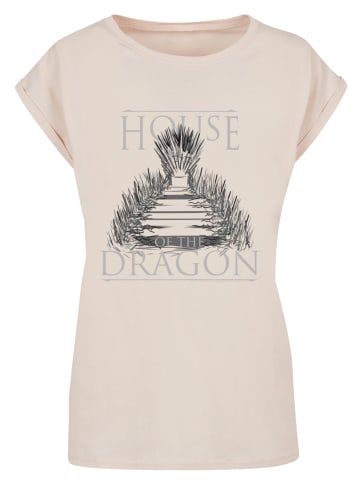 F4NT4STIC Extended Shoulder T-Shirt House Of The Dragon Throne in Whitesand