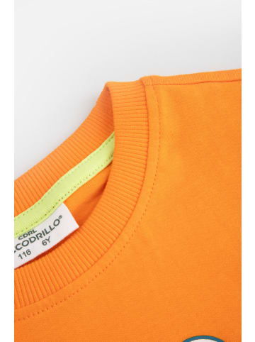 Coccodrillo Baumwoll-T-Shirt mit kurzen Ärmeln in orange