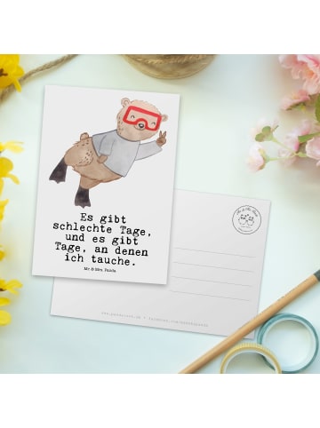 Mr. & Mrs. Panda Grußkarte Bär Tauchen mit Spruch in Weiß