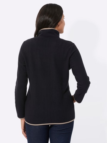 Sieh an! Fleece-Jacke in schwarz-sesam