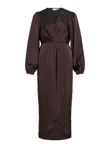 Vila Kleid mit V-Ausschnitt in Coffee Bean1
