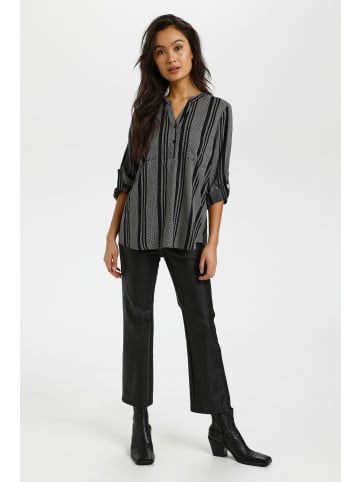Kaffe Langarm-Bluse KAnoral Regular fit in Black / Chalk Small Diamonds