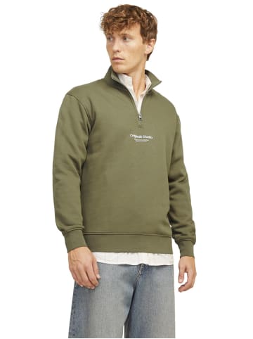 Jack & Jones Pullover JORVESTERBRO QUARTER ZIP in Grün