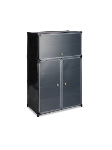 relaxdays Schuhschrank in Schwarz - (B)61,5 x (H)94 x (T)31,5 cm