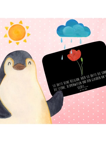 Mr. & Mrs. Panda Badteppich Blume Mohnblume mit Spruch in Schwarz