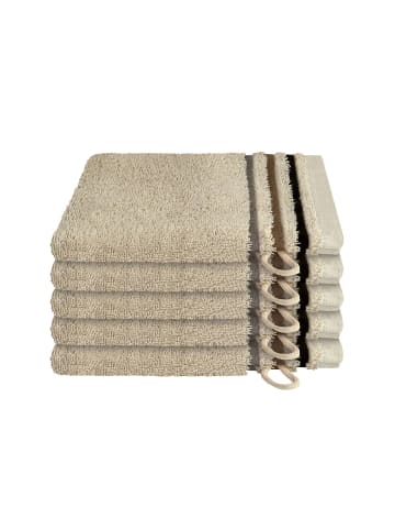 Schiesser Waschhandschuhset Skyline Color 5-teilig in Sand