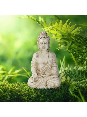 Buddhafigur in Weiß - (B)10,5 x (H)17,5 x (T)7,5 cm