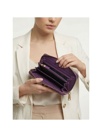 Lazarotti Bologna Leather XL Zip-Around Geldbörse Leder 19 cm in purple