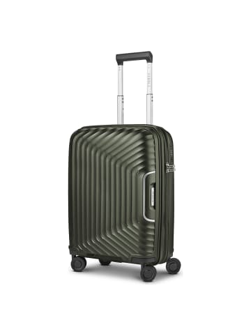 Redolz Essentials 01 4 Rollen Kabinentrolley 53 cm mit Dehnfalte in olive metallic