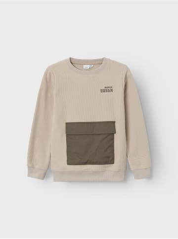 name it Lässiger Pullover mit Känguru Tasche Design Sweater in Beige