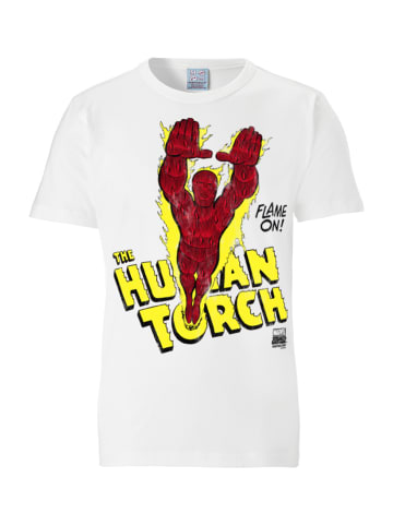 Logoshirt T-Shirt Human Torch - Marvel in altweiß