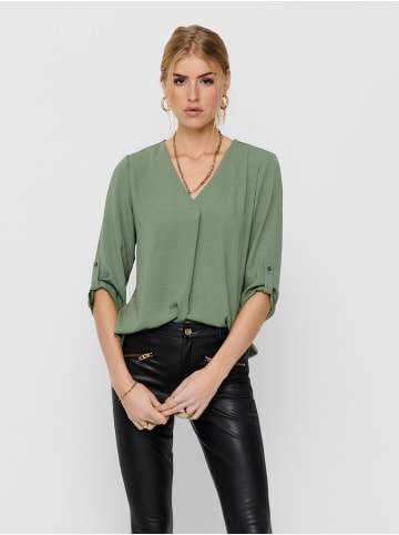 JACQUELINE de YONG Design Shirt TOP JDYDIVYA Freizeit Hemd V-Neck Bluse in Grün