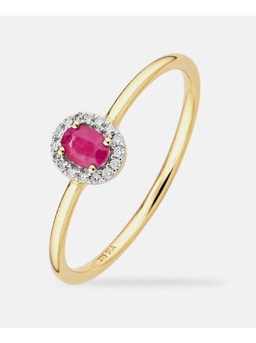Diamant L'éternel Ring, mit Rubin, 375 Gelbgold