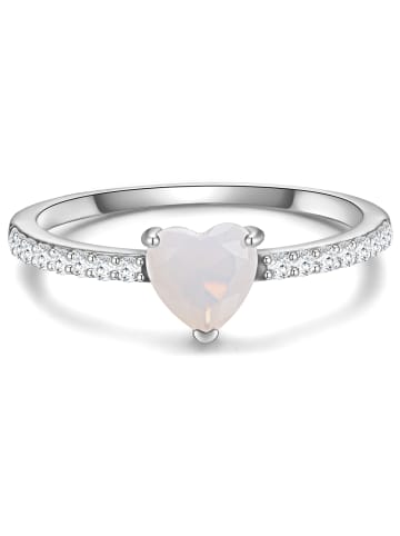 Glanzstücke München Ring Herz aus Sterling Silber mit Mondstein (synth.) in silber