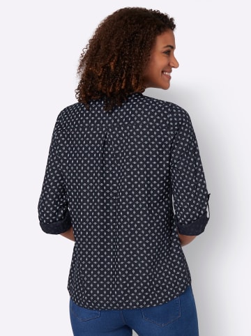 WITT WEIDEN Bluse in marine-weiß-bedruckt