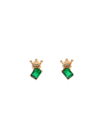 faina Women Stud Earrings in Rose Gold Green