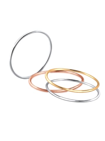 Elli Ring 925 Rosegold Bi Color_Tri Color, Ring Set in Gold