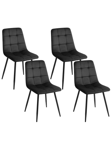 Beliani 4er-Set Esszimmerstuhl POWELL in Schwarz