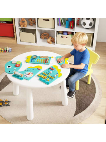 COSTWAY Montessori Motorikbrett 11-in-1 Busy Board ab 1 Jahr in Grün