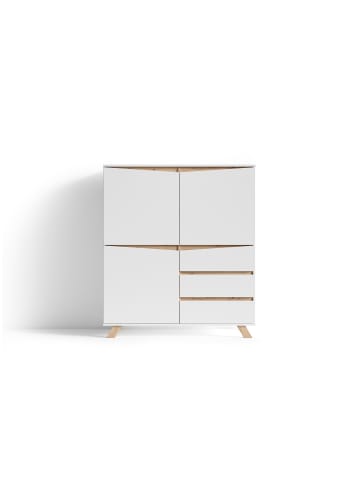 byLiving Highboard Valentin in Weiß - (B) 120 x (H) 137 x (T) 38 cm