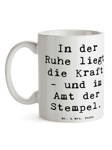 Mr. & Mrs. Panda Trinkbecher Spruch Beamtin Kraft mit Spruch in Weiß