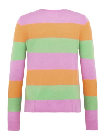 CARTOON Kaschmir-Pullover mit Rundhalsausschnitt in Purple/Orange