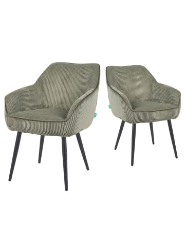 DUBI Möbel 2er-Set: Esszimmerstuhl Mika-Kian in Grün - (B)60 x (H)82 x (T)61 cm
