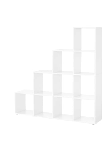 VASAGLE Bücherregal Custos in Weiß - (B)129.5 x (H)129.5 x (T)27 cm