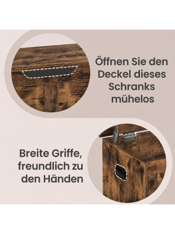 VASAGLE Sitzbank Helan-old in Vintagebraun - (B)40 x (H)46 x (T)80 cm