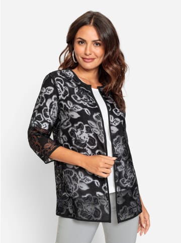 WITT WEIDEN Blusenjacke in schwarz-ecru-gemustert