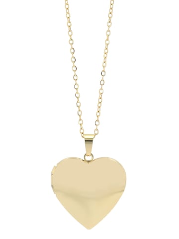 Adeliás Damen Halskette mit Anhänger – Medaillon aus Edelstahl in gold