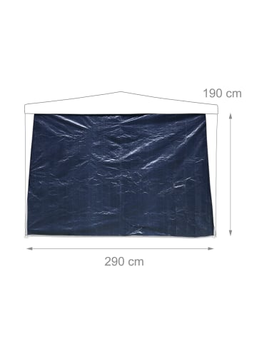 relaxdays 2x Pavillonseitenteile in Blau - (B)290 x (H)190 cm