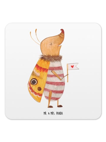 Mr. & Mrs. Panda Untersetzer für Gläser Nachtfalter Fähnchen ohn... in Weiß