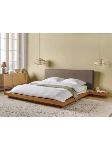 Beliani 4-tlg Doppelbett ZEN in Braun/Beige