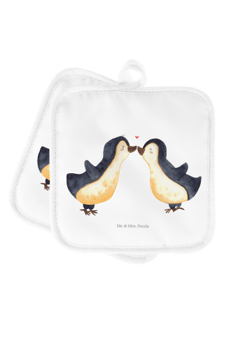 Mr. & Mrs. Panda topfhalter Pinguin Liebe ohne Spruch in Weiß