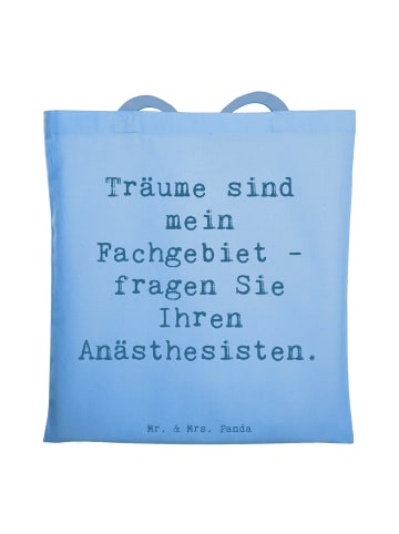Mr. & Mrs. Panda Leinenbeutel Spruch Anästhesist Träume mit Spruch in Sky Blue