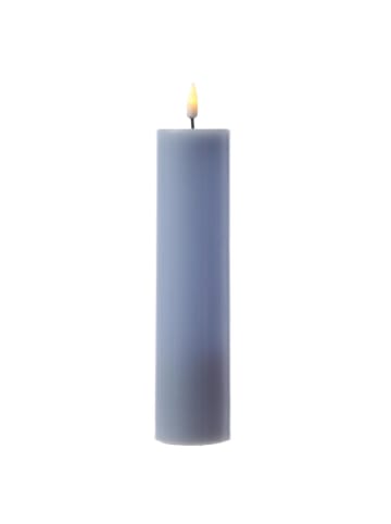 Deluxe Homeart LED Kerze Mia Echtwachs flackernd H: 20cm D: 5cm in hellblau