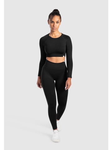 SMILODOX Crop Longsleeve Maysa in Schwarz