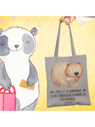 Mr. & Mrs. Panda Jutetasche Wombat mit Spruch in Light Grey
