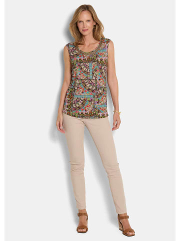 GOLDNER Jersey-Top Viskoseshirt mit Muster-Mix in bunt / gemustert