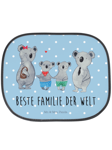 Mr. & Mrs. Panda sonnenschutz Koala Familie zwei mit Spruch in Blau Pastell