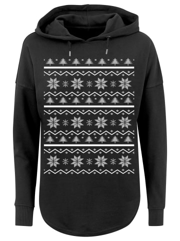 F4NT4STIC Oversized Hoodie Scandinavian Muster Weihnachten in schwarz