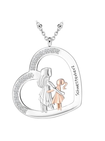 Himmelsflüsterer Herz-Halskette "große & kleine Schwester" - Farbe: Bi-Color