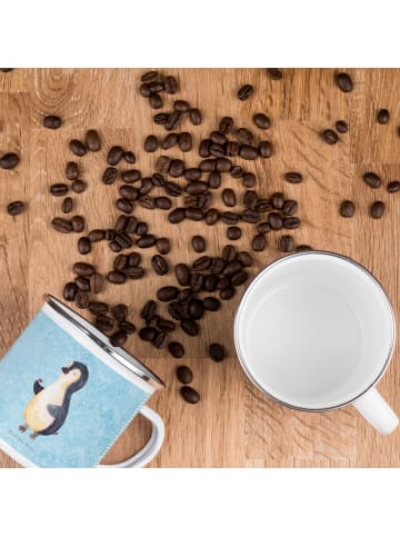 Mr. & Mrs. Panda Emaille Tasse Pinguin Marienkäfer ohne Spruch in Eisblau