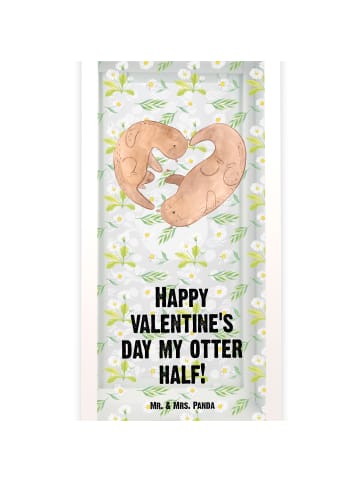 Mr. & Mrs. Panda Glaslaterne Otter Valentine mit Spruch in Transparent