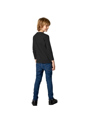 tectake Einfarbiges Langarm-Shirt für Kinder, schwarz