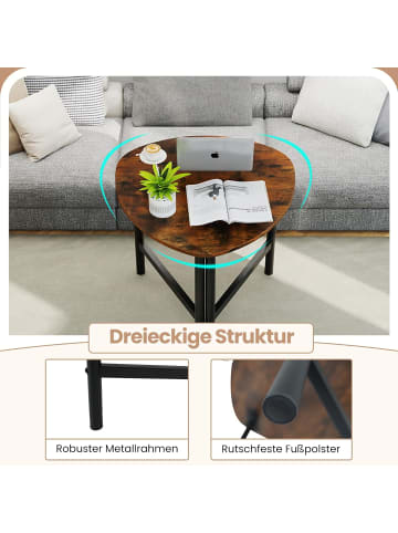 COSTWAY Beistelltisch Dreieckig 60 x 59 x 50 cm in Braun