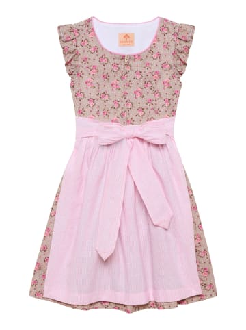Berwin Kinderdirndl mit Rosendruck und Flügelärmeln